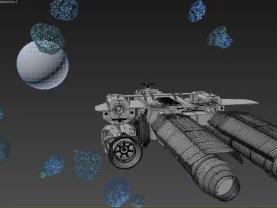 Spaceship in space 3D model