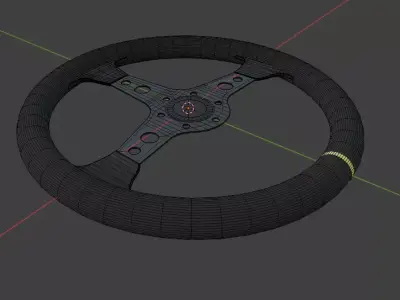 Racing steering wheel 30cm - 3cm grip 6 holes - Drift racing car Low-poly 3D model