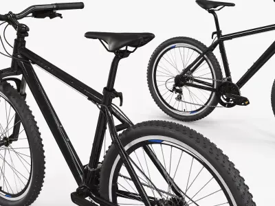 Cross Country Hardtail Bicycle Gray Black Rigged 3D model purchase