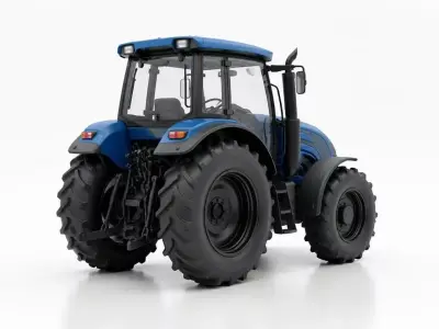 Modern Blue Agricultural Tractor 3D model