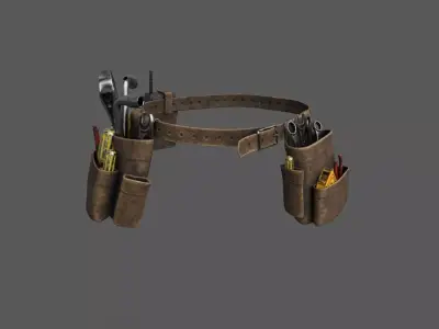 WorkerToolbelt tool belt with tools in it Low-poly 3D model