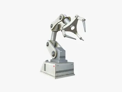 Robotic Hand A05 White - Machinery Industrial Design Low-poly 3D model