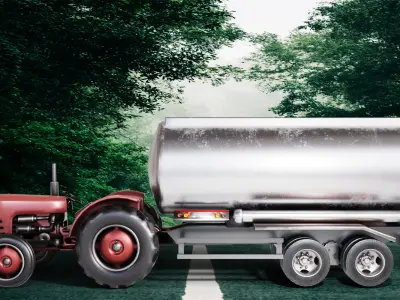 Fuel Tanker Truck Free low-poly 3D model