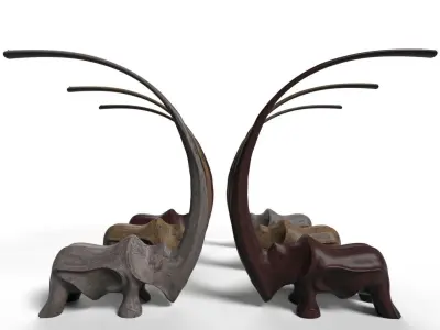 Rhino with unique horn 3D model