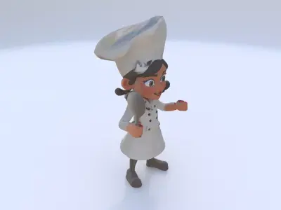 Chef female 3D model