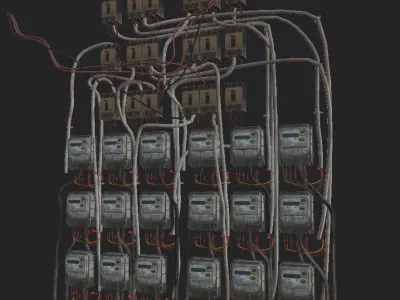 Electronic meter  Switch Low-poly 3D model