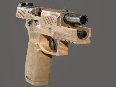 Sig Sauer M18 Pistol 3D Model - Game Ready Low-poly 3D model