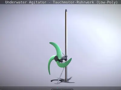 Underwater Agitator - Tauchmotor-Ruehrwerk 1 Low-Poly Version  Low-poly 3D model