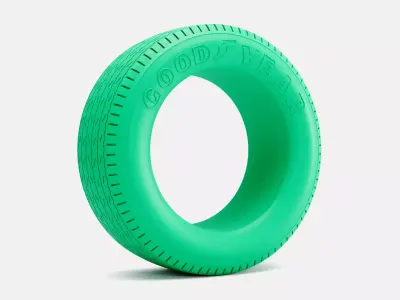 15x8 Goodyear Blue Streak 600 Tire 3D print model