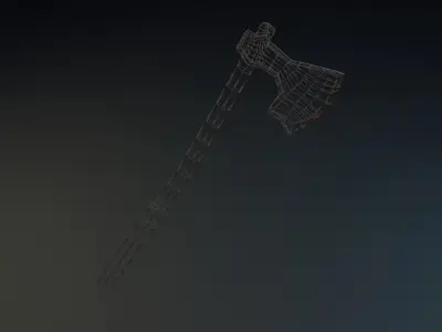 Stylized axe Low-poly 3D model 5