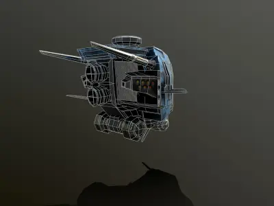 Fighter Drone Low-poly 3D model