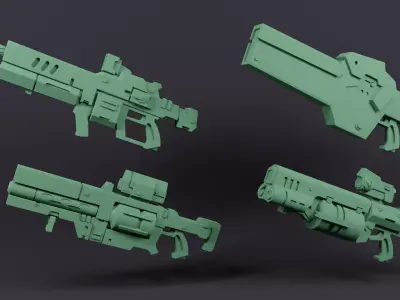 Pulse Rifle Pack For Miniatures 3D print model