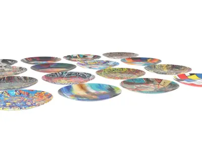 Abstract Art Plates Set 3D model