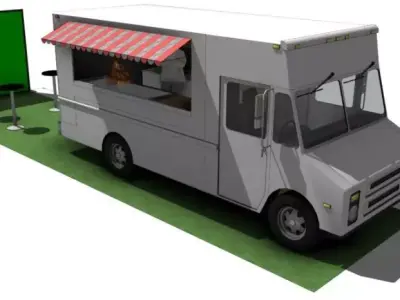 Food Truck Free low-poly 3D model