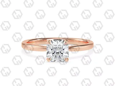 Ring 160 Radiant shape with hidden signature diamond both side 3D print model