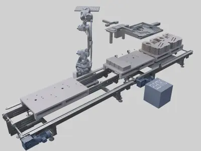 Palletizing Robot Cell 3D model