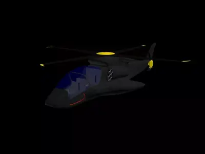 Spectre Combat Helicopter Low-poly 3D model