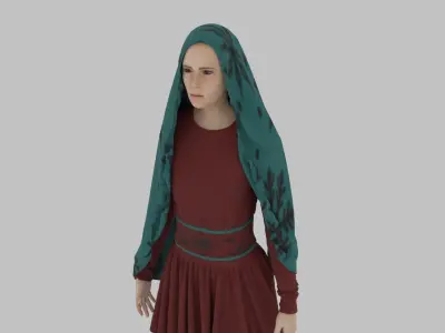  Hijab Woman Low-poly 3D model purchase