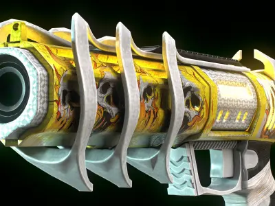 CyberPunk Gun Low-poly 3D model get