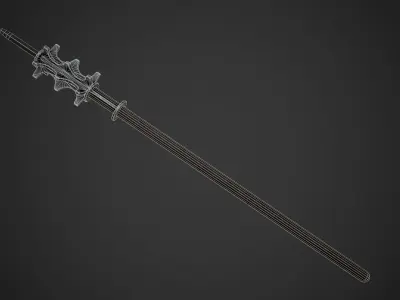 Eveningstar Two-Handed Mace Low-poly 3D model