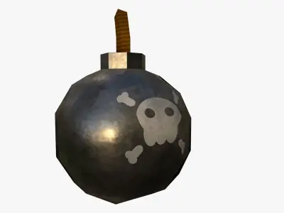 Cartoon Bomb Low-poly 3D model