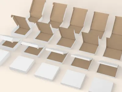 Pizza Box Collection 3D model