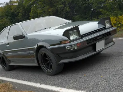 Retro Sport Hatchback 1980s Grey Simplified 3D model