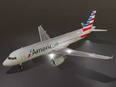 Airbus a320-214 low poly 3D Model 3D model