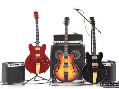 Electric Guitar Part 4 Low-poly 3D model