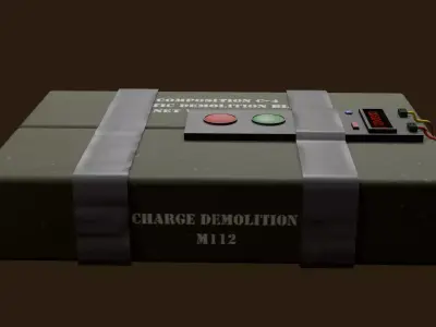 C4 Plastic Explosive Time Bomb - Game Ready Military Asset Free low-poly 3D model
