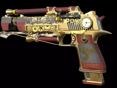 Steampunk Desert Eagle Low-poly 3D model