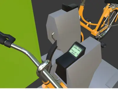 Cartoon City Bike Rental Point 3D model