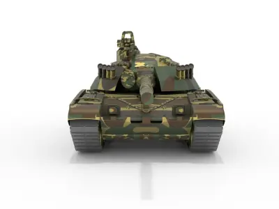 Tank T-80 UK battle tank CGI 3D Model 3D model