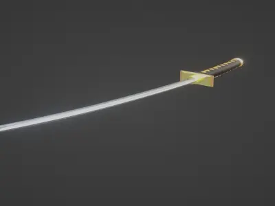 Stylized Katana low-poly game ready Free low-poly 3D model