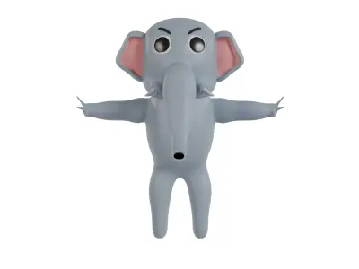 3D model of a cartoon elephant Free 3D model