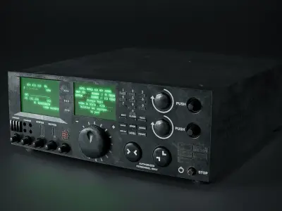 Radio with octane render scene Low-poly 3D model