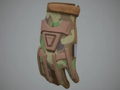 Tactical Combat Gloves 05 Low-poly 3D model