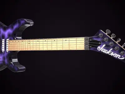 Electric Guitar Jackson Dinky Violet Wave Low-poly 3D model