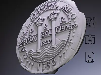 Piece of Eight Coin RoZ 3D print model