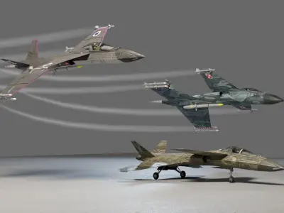 IAI Sparrow X concept fighter Low-poly 3D model