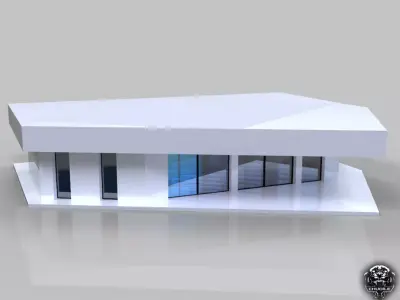 Modern Building Low-poly 3D model get