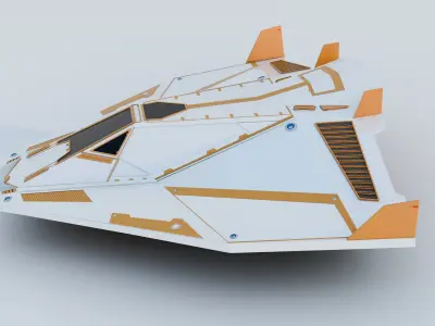 Futuristic Spaceship 02 Low-poly 3D model
