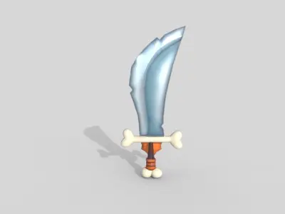 stylized axe Low-poly 3D model 14