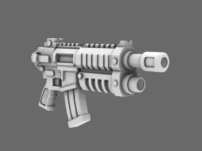 Space Knights AR Style Combat Rifle NOHAND 3D print model