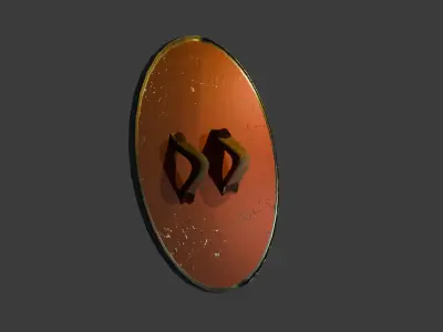 high Details Low-Poly Shield - 1000 Polygons Low-poly 3D model