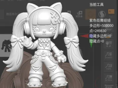 Cyber - Kitty Punk 3D Model 3D model