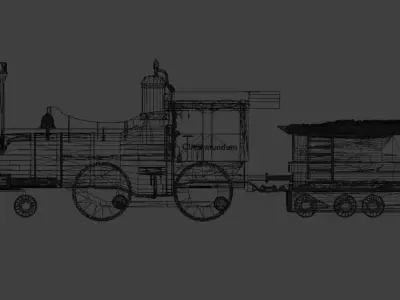 Train avec Tender texture rouge metal  Optimise pour animation Low-poly 3D model