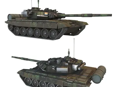 Tank 3d model T90 T34  Low-poly 3D model