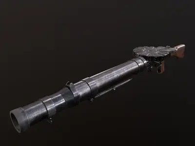 Lewis Machine Gun WW2 PBR Low-poly 3D model