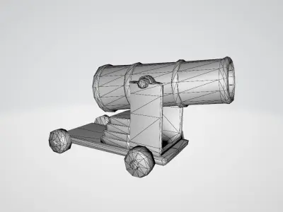 Old Artillery Cannon 3D model